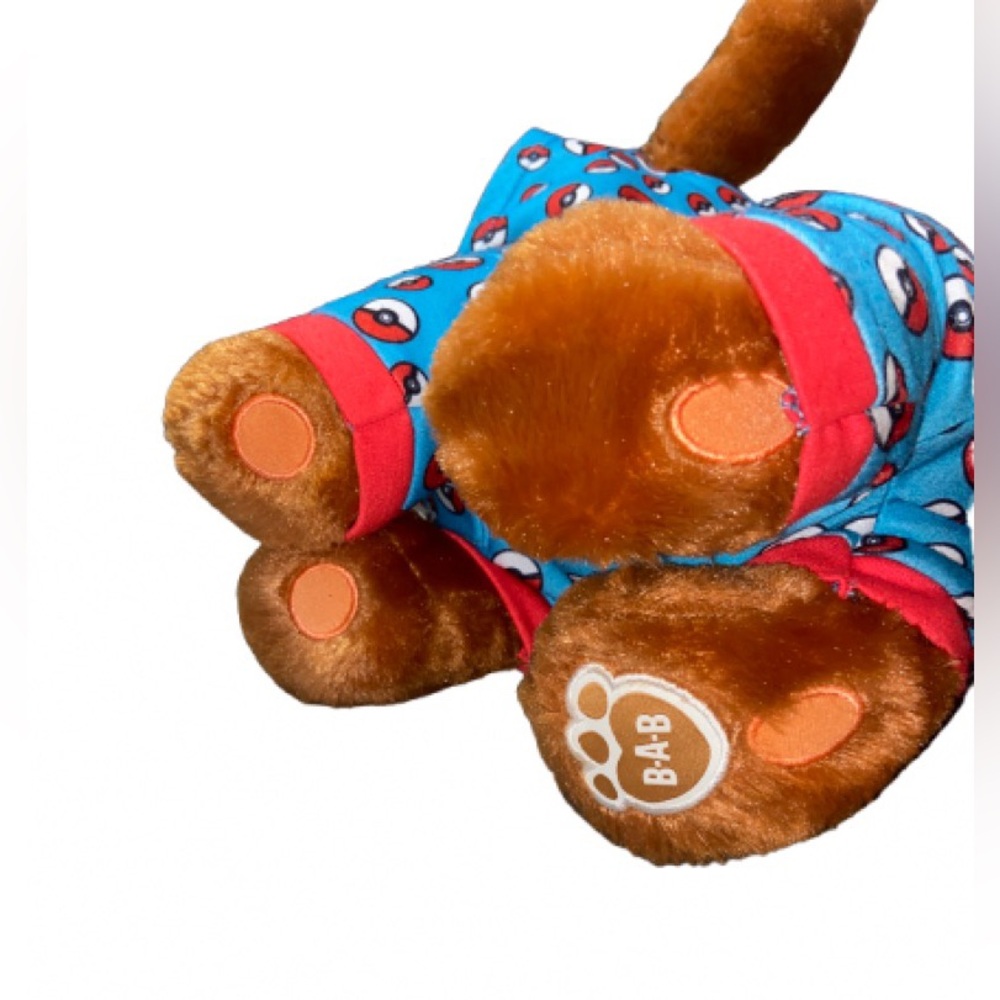 Build a bear Eevee Plush in Blue Poké Ball Hoodie - Picture 4 of 6